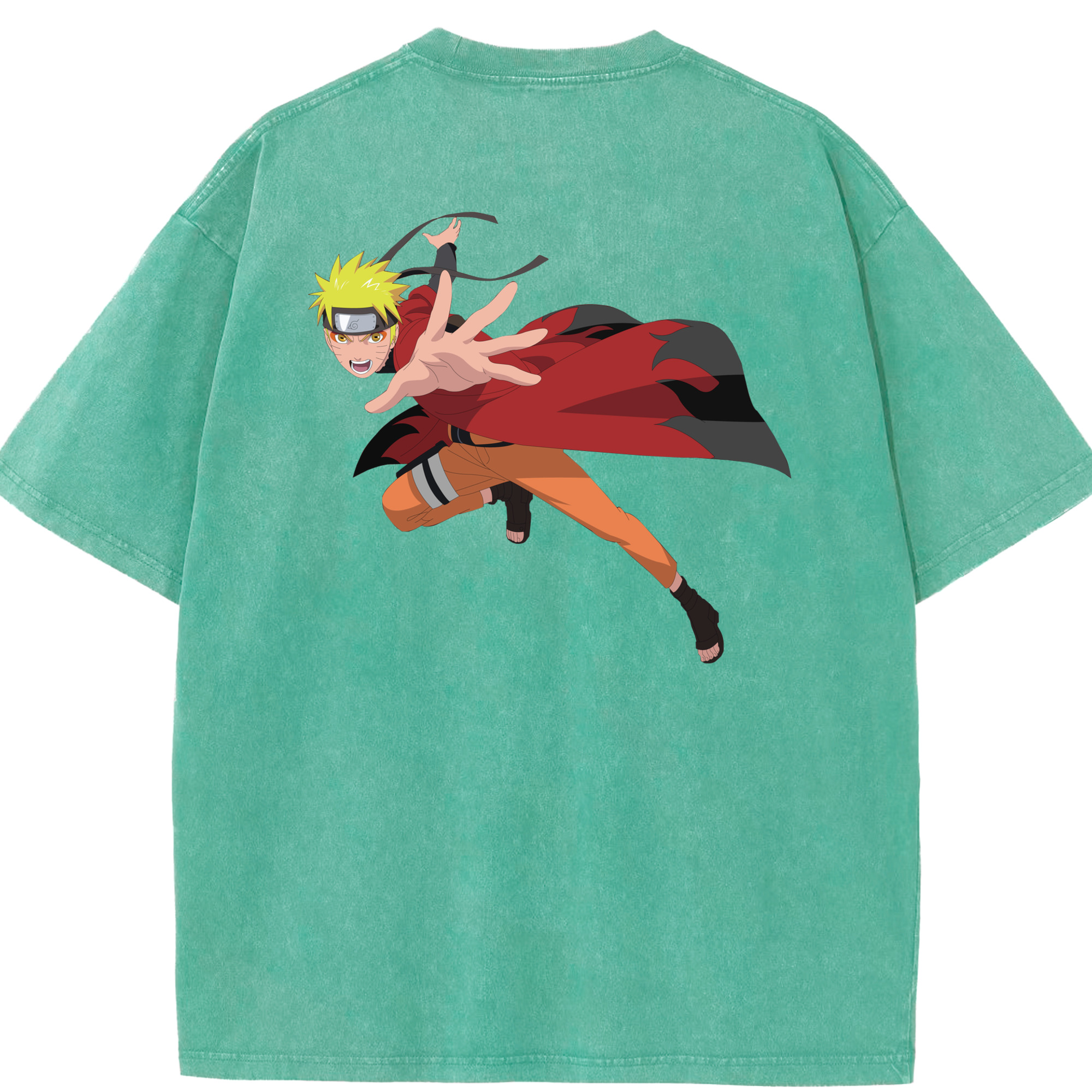 （画像用） NARUTO -ナルト- うずまき ナルト Uzumaki Naruto 綿100% ヴィンテージ風 半袖Tシャツ（背面プリント）